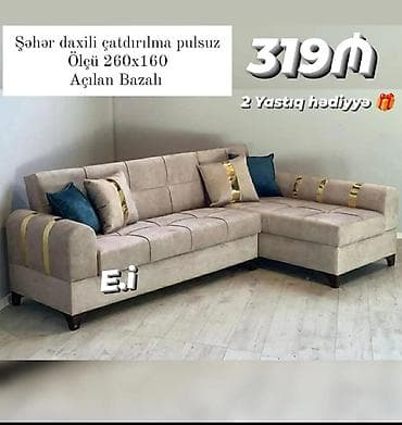 2 əl divan: Künc divan, Yeni, Açılan, Bazalı, Şəhərdaxili pulsuz çatdırılma — 1