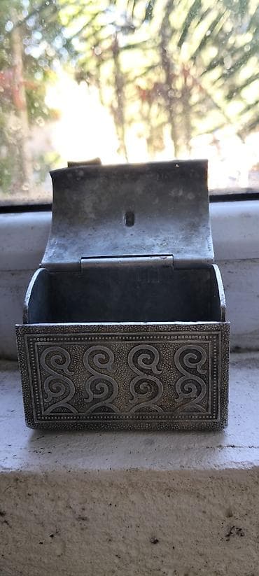 Дом и сад: Metal miniatür qutu – oymalı dekor - Material: metal ərinti, gümüşü — 3