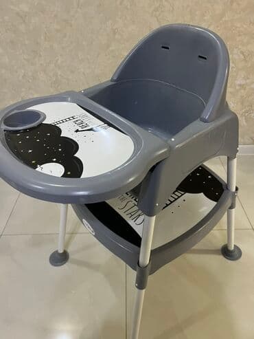 купить детский столик для кормления: Uşaq yemək stulu - Rəng: boz - Material: möhkəm plastik oturacaq və — 1