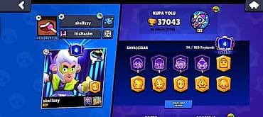 10 sabo: Brawl Stars oyunu üçün hesab - Kupa sayı: 37,043 (ən yüksək 37,052) - — 2