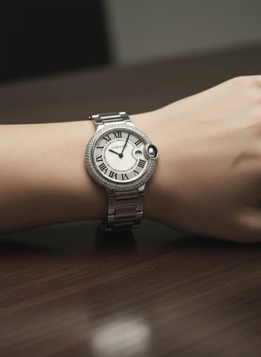 İşlənmiş, Qol saatı, Cartier, rəng - Gümüşü