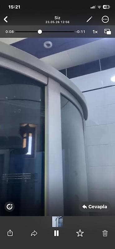 Künc tipli hidromasajlı duş-kabina/hamam kombinə edilmiş sistem -