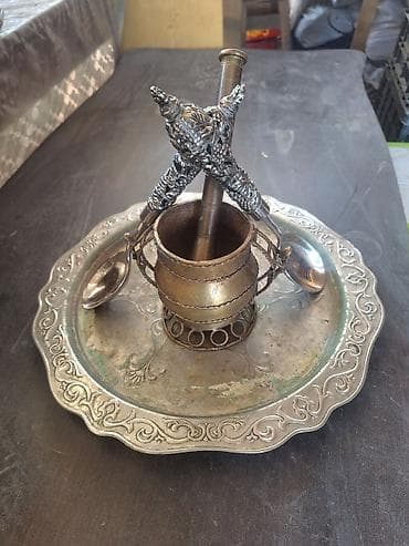 samovar 10 litr: Çay dəsti, rəng - Qızılı, Metal, 2 nəfərlik — 4