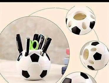 Futbol topu formalı stolüstü qələmqabı/organayzer - Dizayn: Futbol