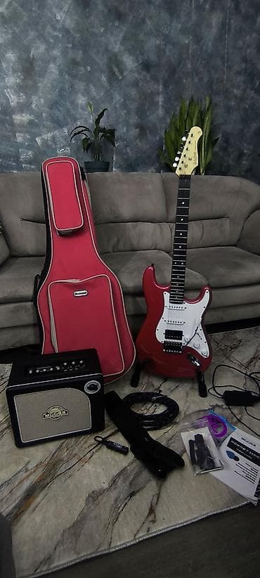 Гитары: Elektrik gitara seti – tam paket Məhsul tərkibi: - Strat tipli — 1