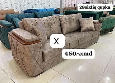 diva mebel: - Məhsul: Yumşaq oturacaqlı, müasir dizaynlı divan - Rəng: Boz-qəhvəyi — 1