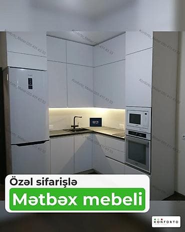 ag masa: Özəl sifarişlə hazırlanmış müasir mətbəx mebeli - Minimalist dizayn — 1