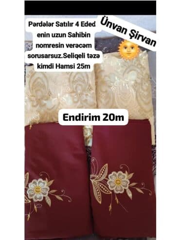 07 şəkilləri peredok: 4 ədəd pərdə dəsti. - Rəng: krem/şampan tonlarında - Naxış: aşağı — 2