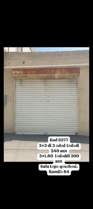 Kod 6277 3×3 di 3 ədəd 1ədədi 240m 3×1.80 1ədəddi 200m Sulu təpə lalafo.az -da Kod 6277 3×3 di 3 ədəd 1ədədi 240m 3×1.80 1ədəddi 200m Sulu təpə