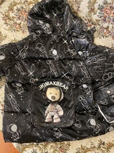 ust geyimler: Uşaq üçün qış parka-kurtka - Rəng: qara, kosmos mövzulu naxışlar — 1