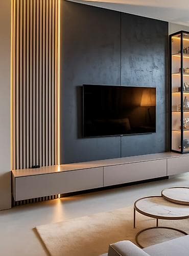 ev əşya: Прямой ТВ стенд, С полками — 7