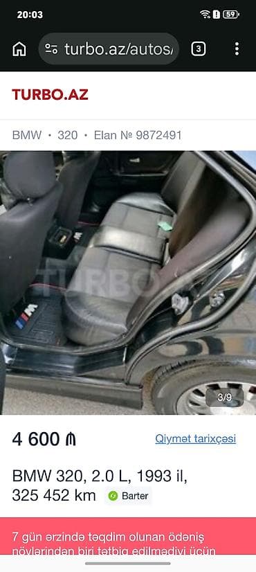 bmw 320: BMW 320: 2 l | 1993 il Sedan — 6