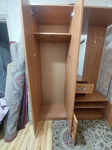 dolab skaf: Dəhliz üçün çoxfunksiyalı mebel dəsti - Material: ağac teksturalı — 3