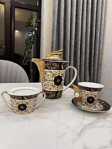 Qəhvə dəsti, rəng - Qızılı, Farfor, İtaliya — 3