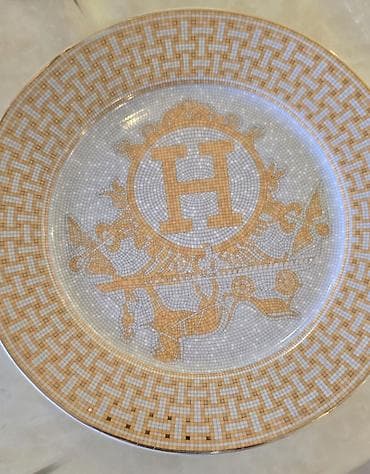 süfrələr: Boşqablar, 6 ədədli dəst, rəng - Qızılı, Farfor — 1