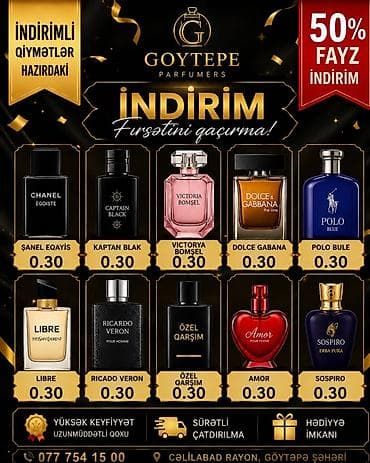 qara çanta: Göytepe Parfumers – Endirim Kampaniyası • 50% faiz endirim • — 1