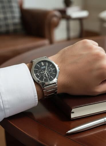 saat şamdan: Yeni, Qol saatı, Casio, rəng - Qara — 1