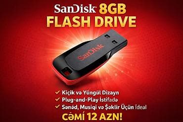 Kompyuter aksesuarları dəsti – uyğun seçimlər: 1) SanDisk 8GB Flash — 1