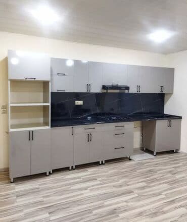 balaca metbex mebelleri: Mətbəx mebeli, laminat materialdan hazırlanmışdır. Dolablar yuxarı və — 8