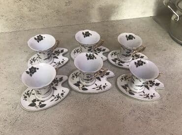 фольксваген джетта 6: Qəhvə dəsti, rəng - Ağ, Şüşə, 6 nəfərlik, Yaponiya — 3