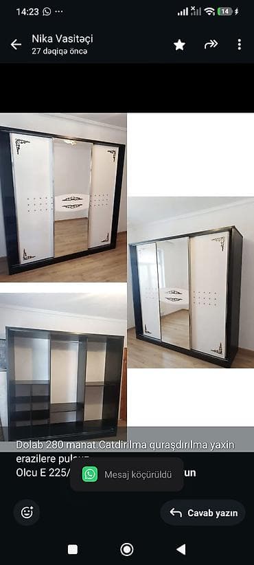 Dolab 280 manat.Catdirilma quraşdırılma yaxin erazilere pulsuz. Olcu E — 1