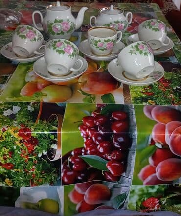 sud qabi: Çay dəsti, rəng - Göy, Farfor — 6