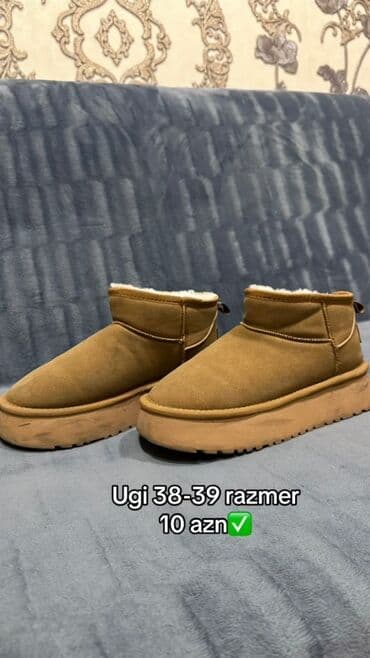 Uqi tipli qısa boğazlı isti ayaqqabı - Rəng: karamelli/qəhvəyi -