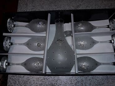 şam qabı: Rəng - Ağ, Xrustal, 6, 1 l, Türkiyə — 4