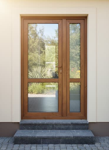 Divar kağızları, oboy: PVC qapı-pəncərə bloku - Material: PVC profil, taxta teksturalı — 1