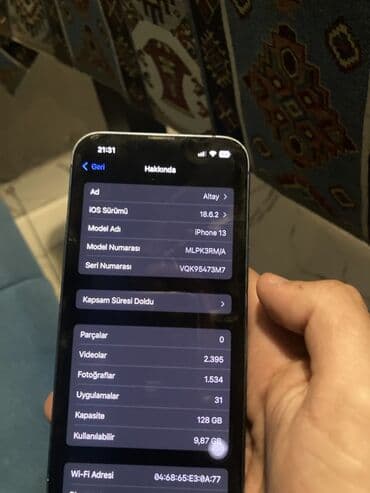 ikinci el ipad mini: IPhone 13, Mavi, Face ID — 6