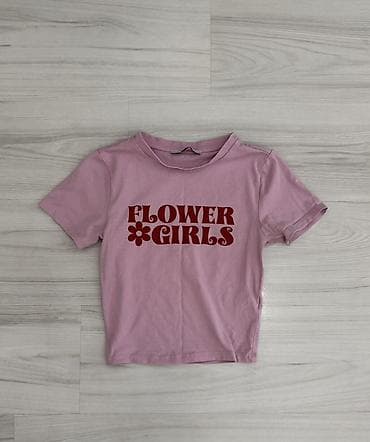 bahar qizi geyimi: Qadın T-shirt – “Flower Girls” printli - Rəng: açıq bənövşəyi/laylac — 1