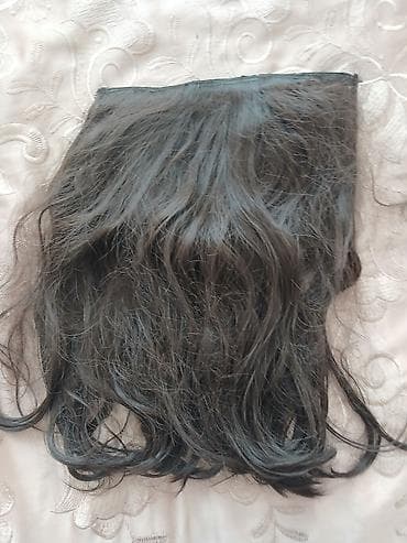 Təbii görünüşlü qara saç parçası – saç uzadıcı/tres - Material — 1