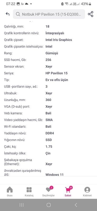 notbuk ucuz: HP Pavilion 15 (15-EQ300 seriyası) noutbuk - Rəng: gümüşü, nazik — 4