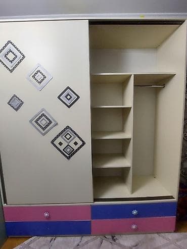 Б/у, 2 двери, С зеркалом, Цветной, Дерево, Купе, Прямой шкаф — 3