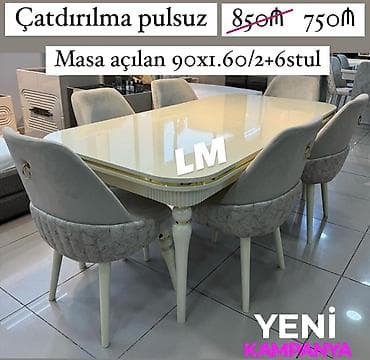 stulları: Qonaq otağı üçün, Yeni, Açılan, 6 stul — 1