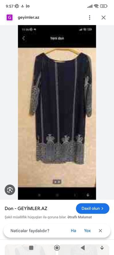 детские платья с длинным рукавом: Повседневное платье, Миди, M — 1