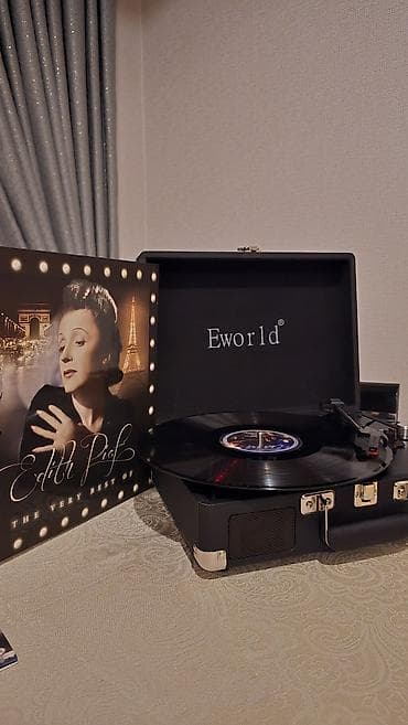 Eworld portativ vinil pleyer – çamadan tipli korpusda retro dizaynlı — 4