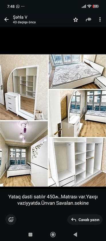 Ev üçün mebel: Yataq otağı dəsti - Rəng: ağ - Dəst tərkibi: - Çarpayı – ortopedik — 1