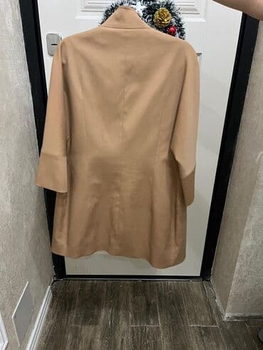 женские трикотажные туники: Плащ, XL, 2XL, цвет - Бежевый — 1