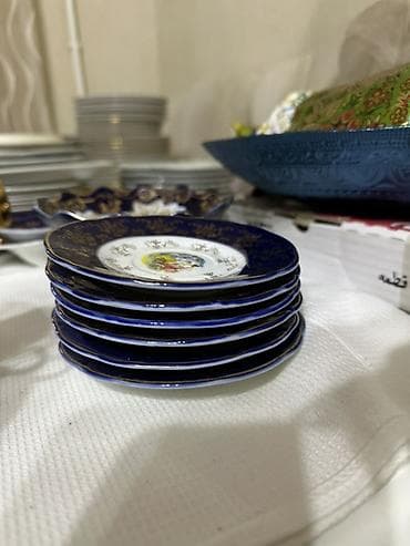 çay servisi: Çay dəsti, rəng - Göy, 6 nəfərlik, Çexiya — 2