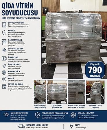 soyuducular gence: Soyuducu vitrini – şüşə ön panel və üst vitrin sahəsi, alt hissədə — 1