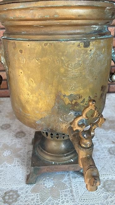 elektrik samavar: Qədim samovar, 1883 il, Latun, Vəziyyəti: Qənaətbəxş — 1