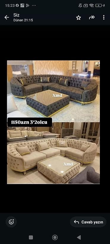 kunc dolablar: Yataq + Qonaq + Künc Divan Dəsti – birlikdə Paketin tərkibi: - Yataq — 8