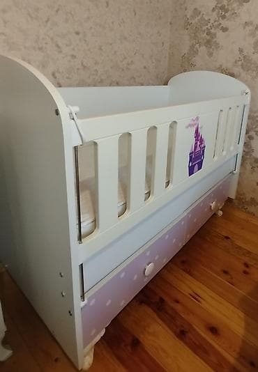 islenmis matras: Uşaq çarpayısı satılır. Ağ rəngli, zərif və səliqəli dizayna malik — 3