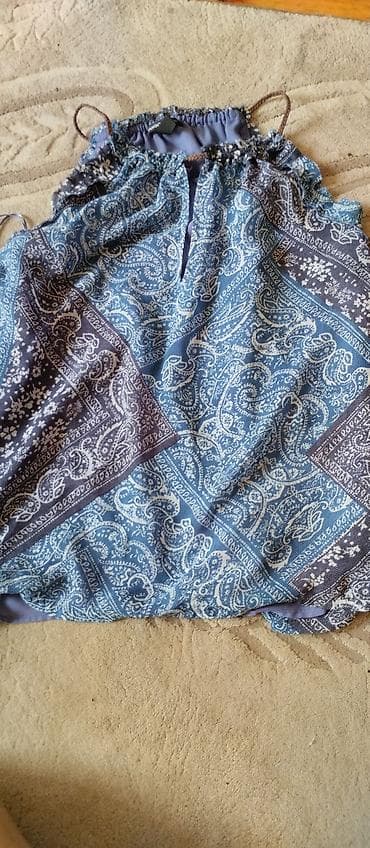 koynəy: Mavi tonlarda paisley və bandana naxışlı qadın bluz/top. Yuxarı — 1