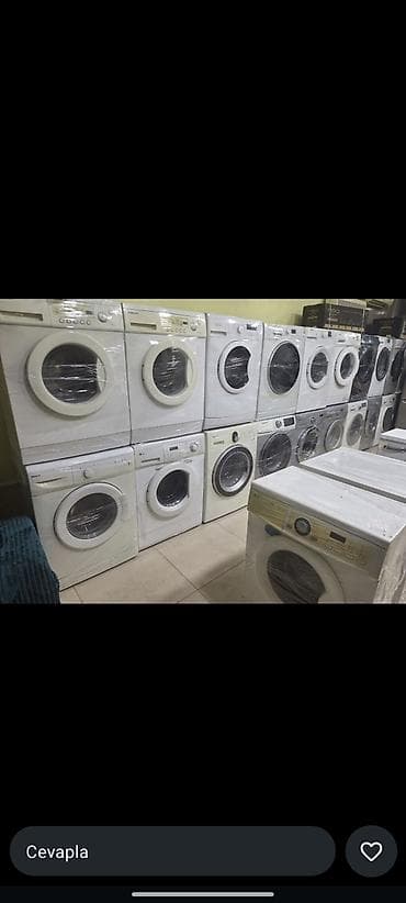 paltaryuyan teze: Ağ rəngdə müxtəlif modellərdə ön yükləməli paltaryuyan maşınlar. Bu — 1