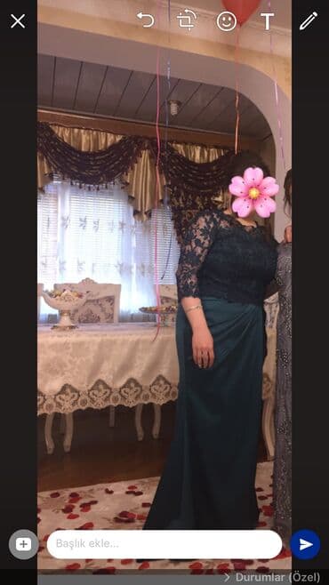 böyük bədən qadın donları: Ziyafet paltarı bir defe geyinilib 42-46 razmere gedir — 1