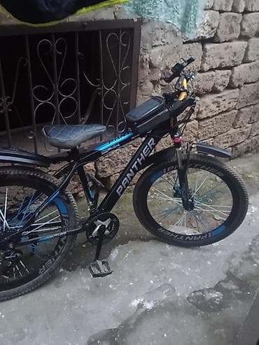 Şəhər velosipedləri: Panther dağ velosipedi - Rəng: qara-mavi dizayn, Panther loqolu — 1