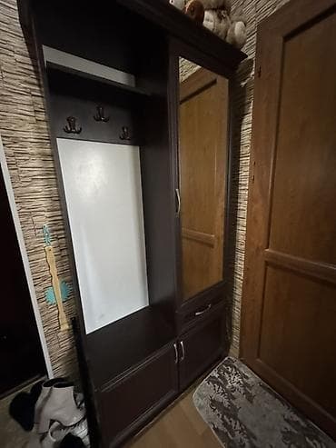 pol dik: İşlənmiş, 2 qapılı, Güzgülü, Qəhvəyi, Digər material, Açılan, Düz dolab — 4