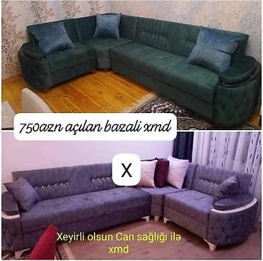sultan divan: Künc divan – açılan və bazalı model - L‑şəkilli künc divan - Yataq — 1